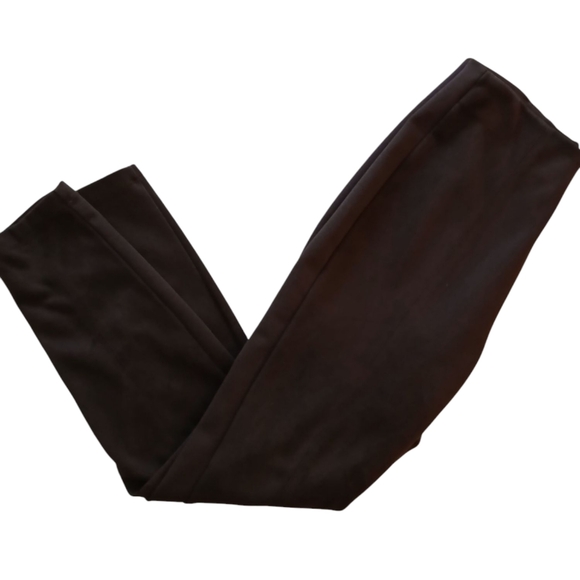 White House Black Market WHBM Fall Winter Faux Suede Brown Pants Leggings-10 - Picture 2 of 4